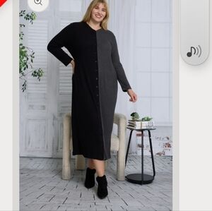 Two-Tone Black and Gray Women Dress